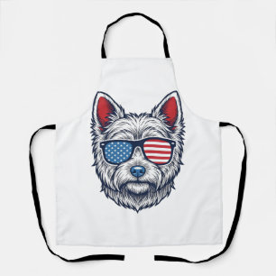 Tablier Lunettes de soleil pour chien Westie patriotiques