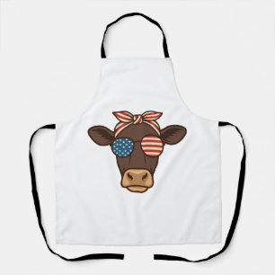 Tablier Lunettes de soleil tête de vache patriotique desig