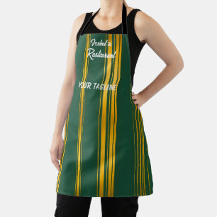 Tablier Luxe Moderne Green Gold Linen Texture Collection