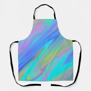 Tablier Luxe tendance vert bleu violet holographique faux