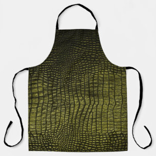 Tablier Luxueuse texture de peau de crocodile foncé.