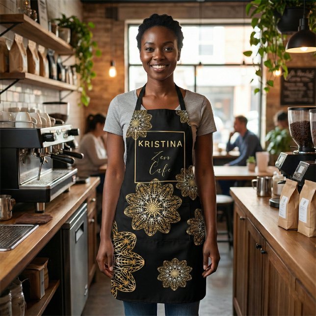 Tablier Luxueux Elégant Métallic Faux Gold Mandalas (Créateur téléchargé)