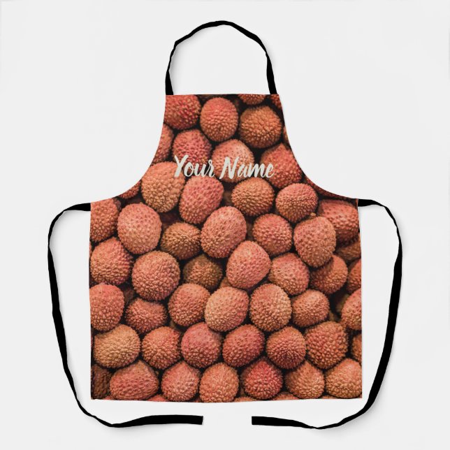 Tablier Lychee or Litchi fruit vegan et vegetarian (Recto)