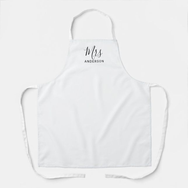 Tablier M. et Mme. | Script moderne noir et blanc (Recto)
