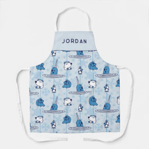 Tablier M. Narwhal Blue Snowflake Motif