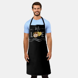 Tablier M. Newlyweds Gold Heart, Photo Black