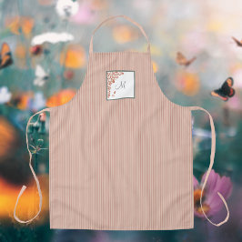 Tablier M Poussière Stripe Papillon en terre cuite