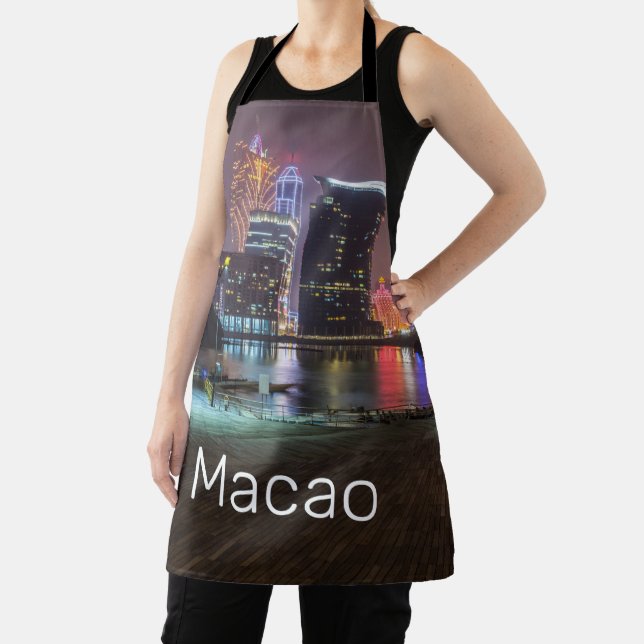 Tablier Macao Casino Skyline Panorama Chine Nuit (Insitu)