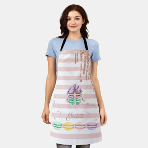 Tablier Macarons, Drips Pailletés, Rayures