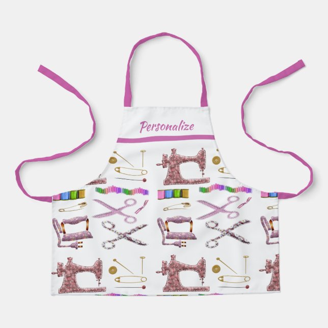 Tablier Machine à coudre Fumée de Seamstress Personnaliser (Recto)