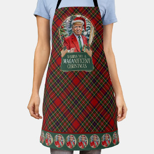 Tablier MAGA magnifique Noël MAGA Trump Tartan