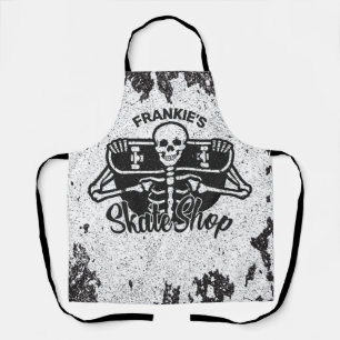 Tablier Magasin de skateboard personnalisé ADD NOM Crâne