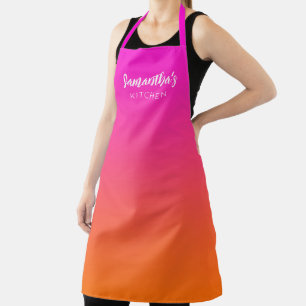 Tablier Magenta Chaud Rose Orange Clair Ombré Personnalisé