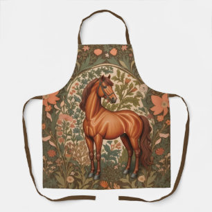 Tablier Magnifique Cheval Brun Inspiré de William Morris 