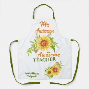 Tablier Magnifique enseignant floral tournesol
