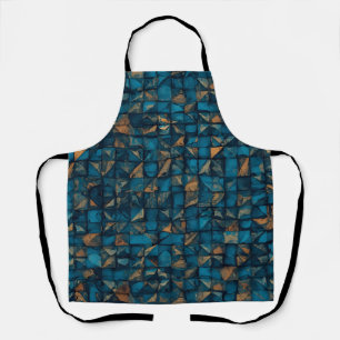 Tablier Magnifique motif patchwork "Look" en sarcelle fonc