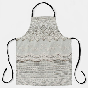 Tablier Magnifique, subtile, textile laqué blanc gros plan