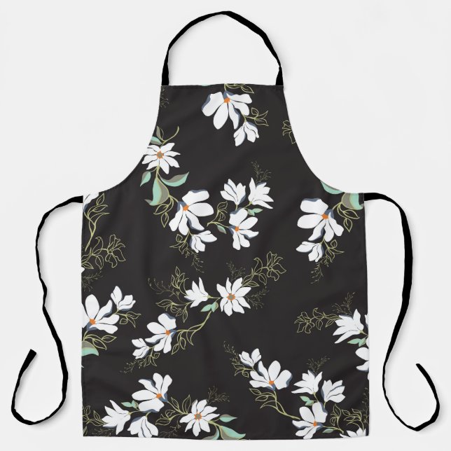 Tablier Magnolia floral brillant Motif sans joint (Recto)