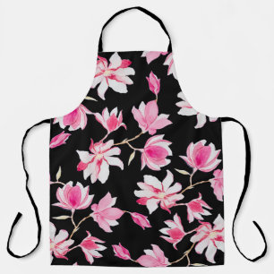 Tablier Magnolia romantique : Aquarelle noire