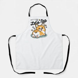 Tablier Mais d'abord, Nappons - mignon Caricature à bouton