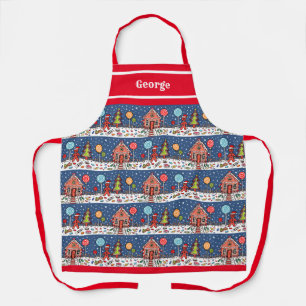 Tablier Maison de pain d'épices de Noël personnalisée