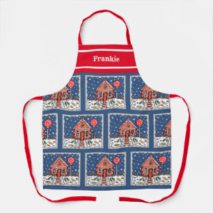 Tablier Maison de pain d'épices de Noël personnalisée