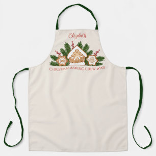 Tablier Maison en pain d'épices Noël Cookie Baking Crew