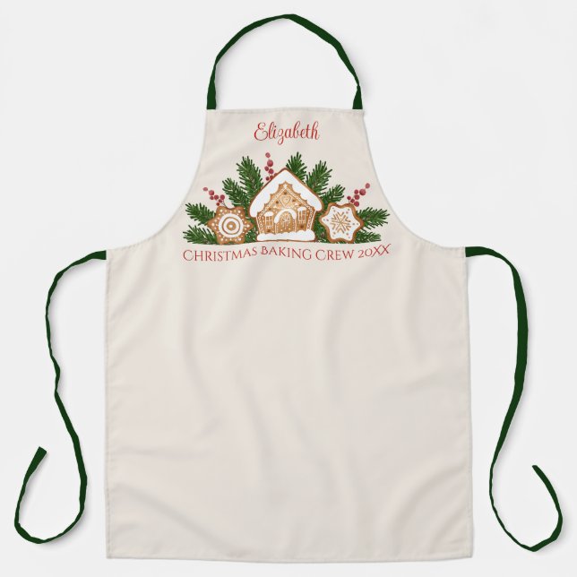 Tablier Maison en pain d'épices Noël Cookie Baking Crew (Recto)