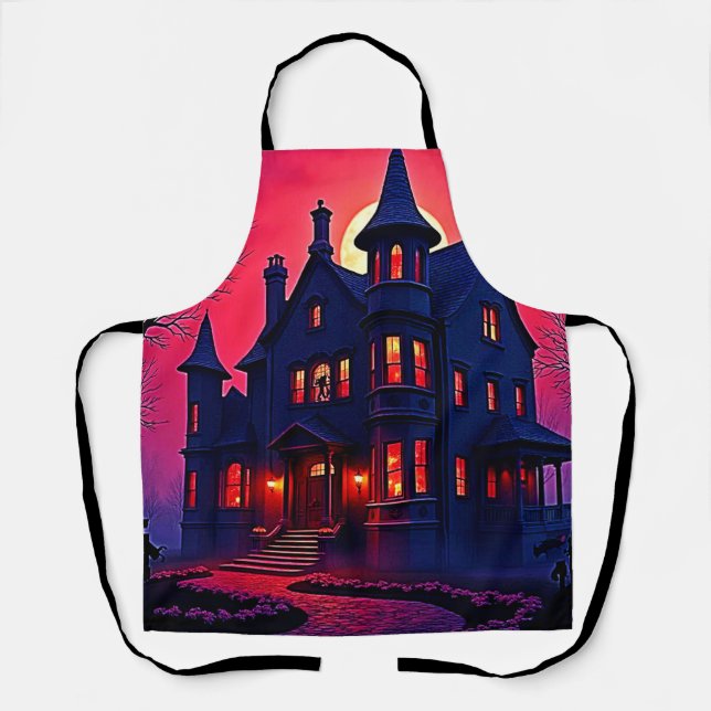 Tablier Maison Haunted éffrayant à Dusk Design (Recto)