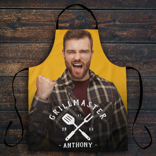 Tablier Maître de Grill Moderne Nom d'Homme