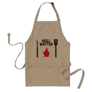 Tablier Maître de grillades, chef barbecue, flamme brûl