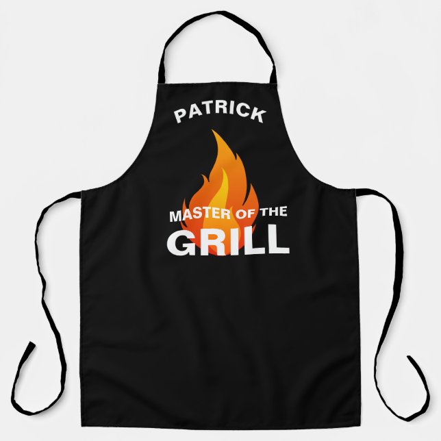 Tablier Maître Du Grill, Papa Personnalisé #Patrisday (Recto)