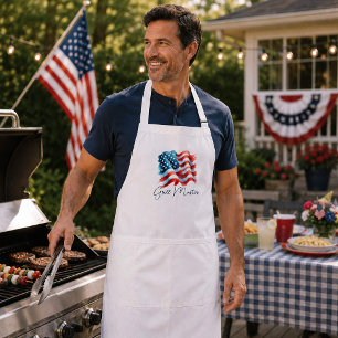 Tablier Maître Grill Patriote Drapeau Américain