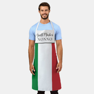 Tablier Maître Grillardien au Drapeau Italien Cadeau Drôle