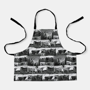 Tablier Majesté monochrome : un collage de photos de vache