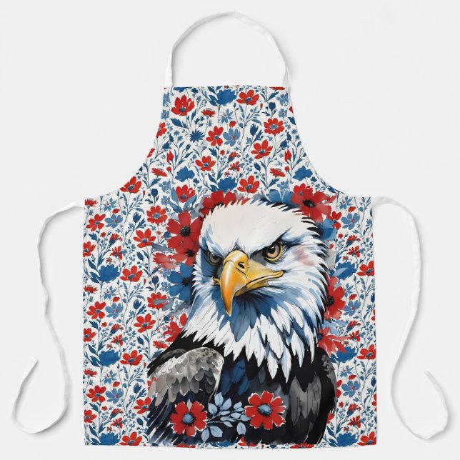 Tablier Majestic American Bald Eagle Floral (Recto)