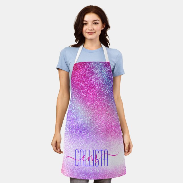 Tablier Majestic rose violet Nebula Galaxy Parties scintil (Porté)