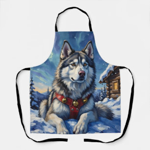 Tablier Malamute d'Alaska Pôle Nord Noël d'hiver