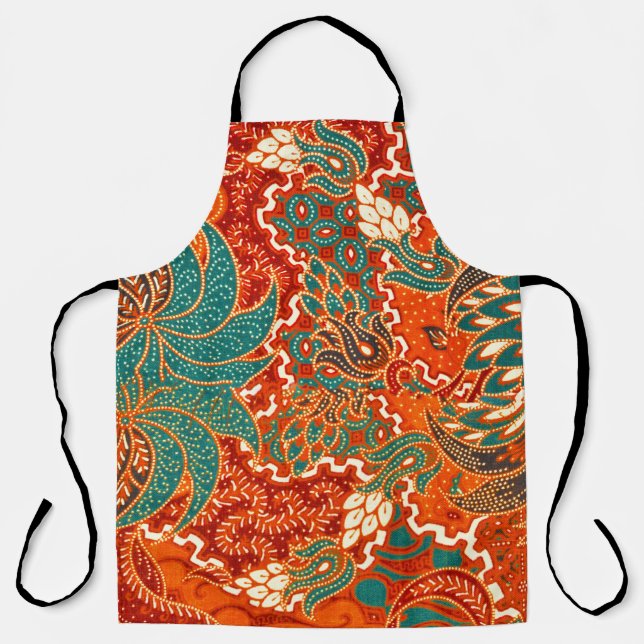 Tablier Malaysian Batik : Beau Motif d'art. (Recto)