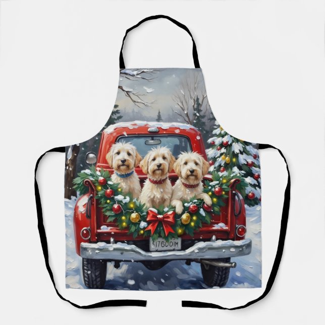 Tablier Maltese Christmas Red Truck Holiday (Recto)