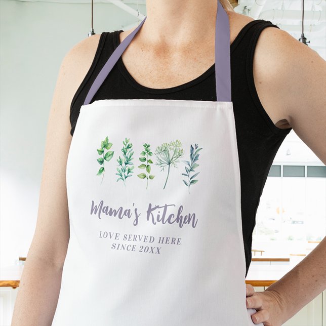 Tablier Maman Apron Aromatique Cuisine Herbes Amour Servi  (mom apron personalized custom saying love served here cooking womens chef mother christmas gift)