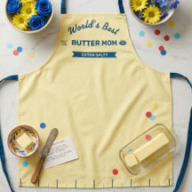 Tablier Maman Beurre Extra Salé | Jaune et Bleu