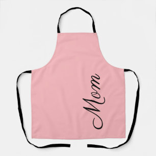 Tablier Maman Blush Pink Black Script personnalisé