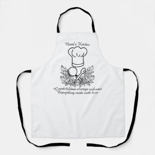 Tablier Maman chef personnalisé grand-mère florale fête de