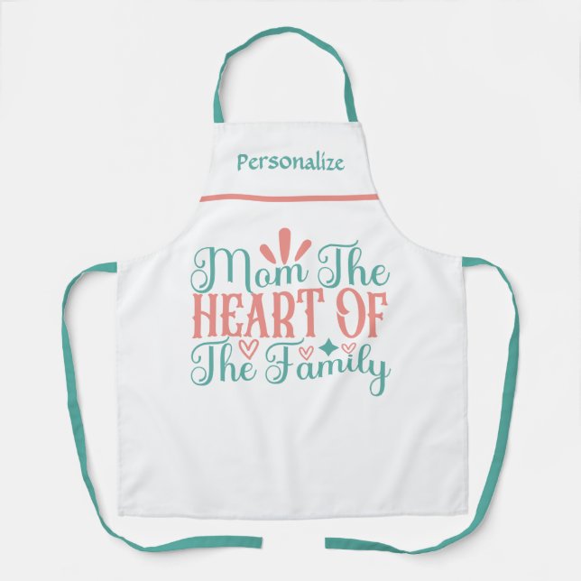 Tablier Maman Coeur de la famille Citation cadeau pour Mam (Recto)