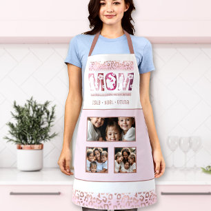 Tablier Maman Fête des Mères Modèle photo Enfants Noms Leo