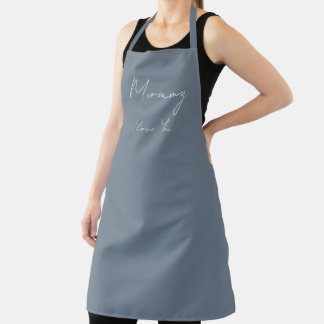 Tablier Maman Je T'Aime Adulte Gris Ardoise