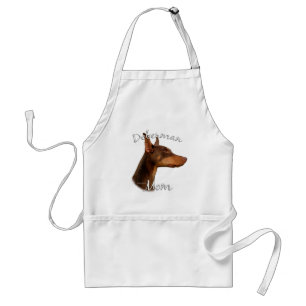 Tablier Maman (rouge) 2 de Pinscher de dobermann
