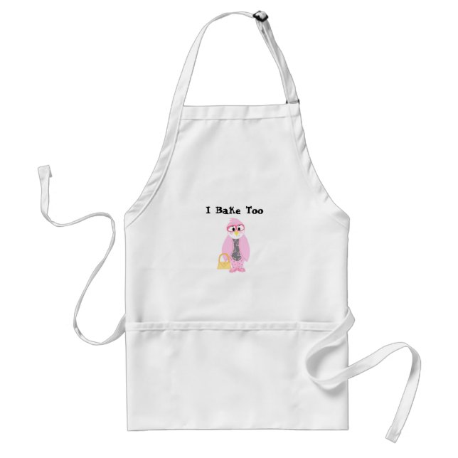 Tablier Manchot rose - Je fais aussi de la pâtisserie (Devant)