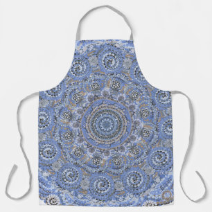 Tablier Mandala Bleu Avec Des Mots De La Vie Marine De La